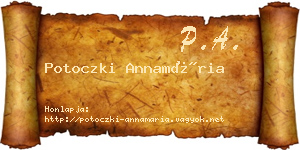 Potoczki Annamária névjegykártya
