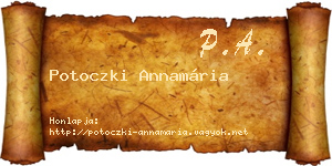 Potoczki Annamária névjegykártya